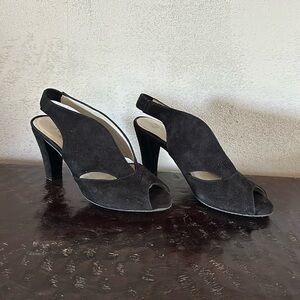 Eric michael black velvet leather upper  heel size 37